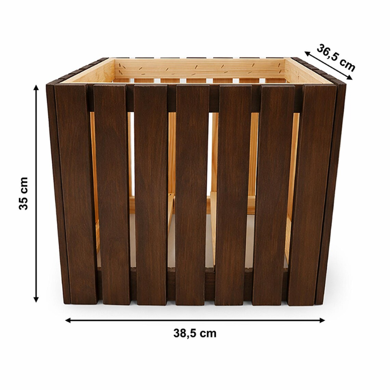 Natural Wooden Planter Box – 38.5 × 36.5 × 35 cm | Flower, Herb & Garden Planter