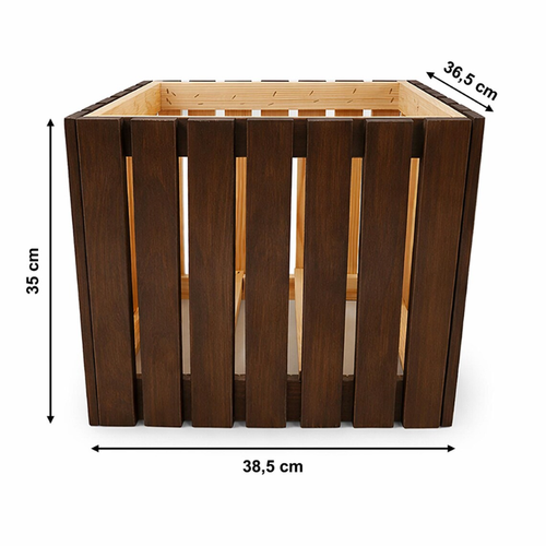 Natural Wooden Planter Box – 38.5 × 36.5 × 35 cm | Flower, Herb & Garden Planter