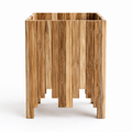 Handmade Teak Wood Planter – 45 × 35 × 35 cm | Vertical Slat Flower Box