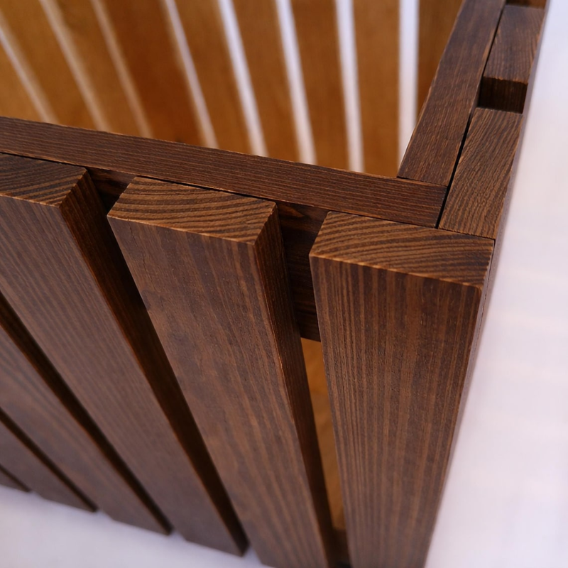 Natural Wooden Planter Box – 38.5 × 36.5 × 35 cm | Flower, Herb & Garden Planter